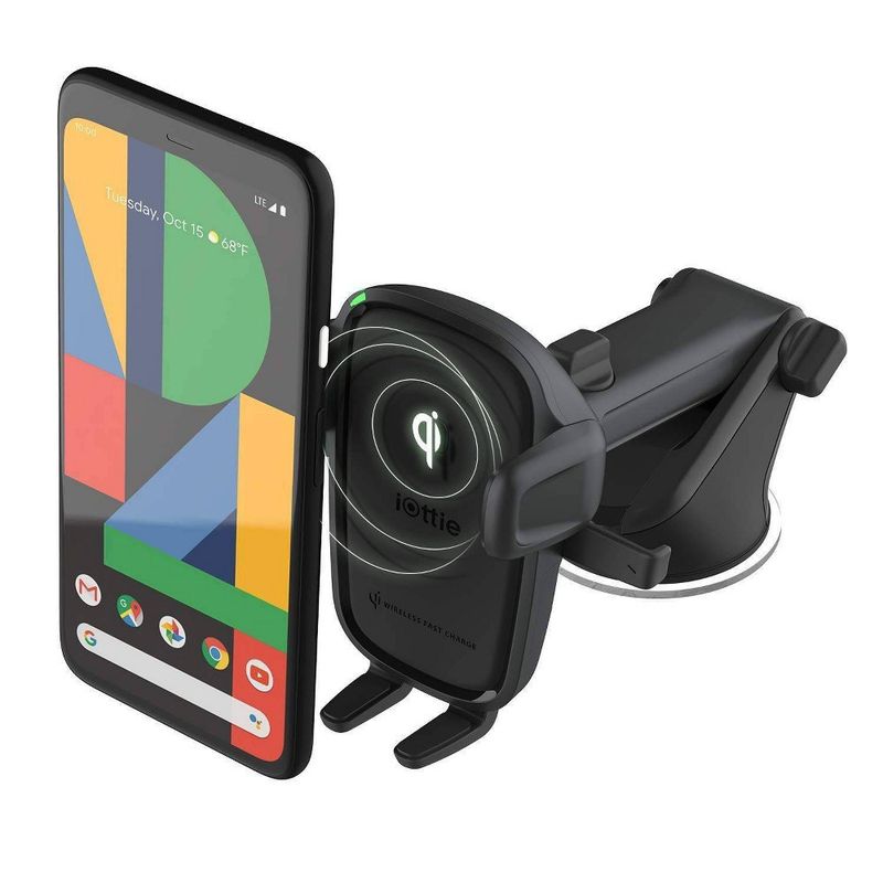 iOttie Easy One Touch Wireless 2 Car &amp; Desk Mount with 10W Qi Wireless Charging Mount - Black: Micro USB Cable, Car Adapter