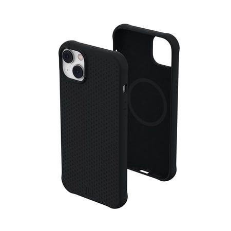 [U] by UAG Designed for iPhone 14 Plus Case Black 6.7 Dot Built-in Magnet Compatible with MagSafe Charging Slim Lightweight Dropproof Silicone Protective Cover by URBAN ARMOR GEAR