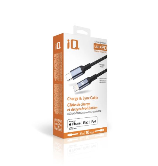 iQ 10 ft Charge Cable - Lightning to Type C