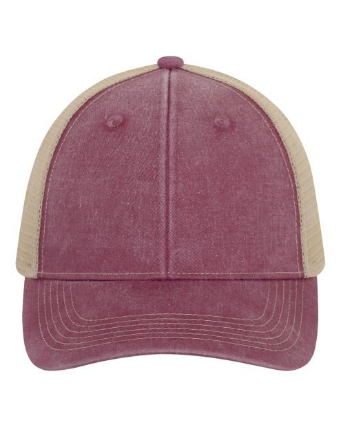 ATC C1322 - Maroon Pigment Dyed Trucker Hat