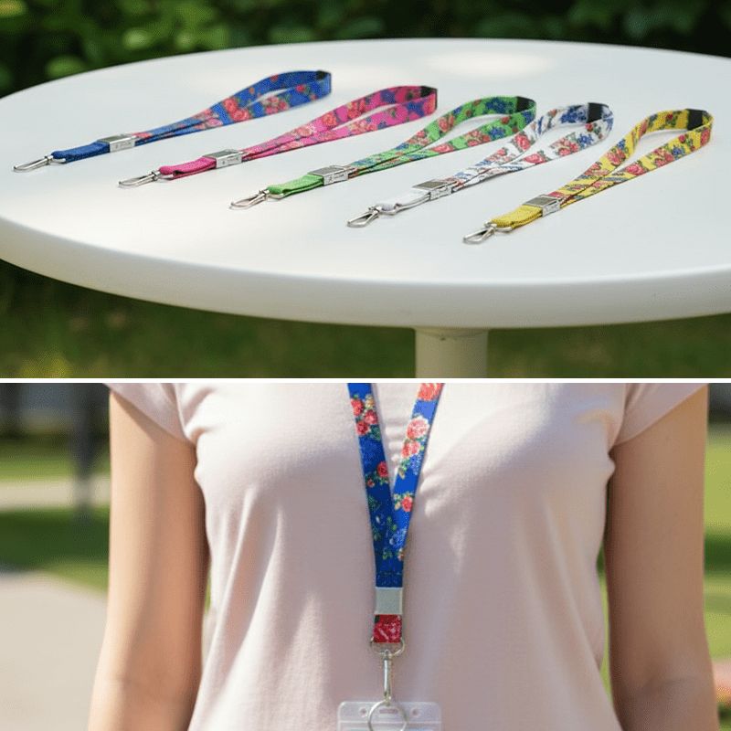 Floral Lanyard - Turquoise