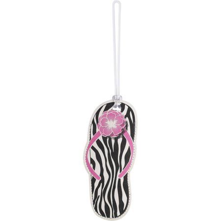Spree Luggage Tag, Zebra Flip Flop