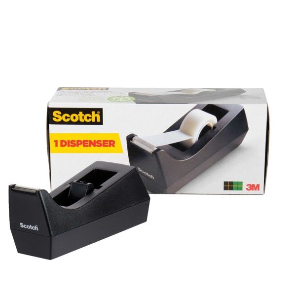 Scotch Desktop Adhesive Tape Dispenser Black 2.7 in x 2.7 in x 6.4 in