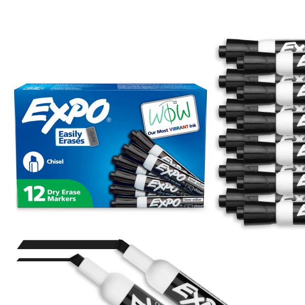 Expo Dry Erase Black Chisel Tip Markers*