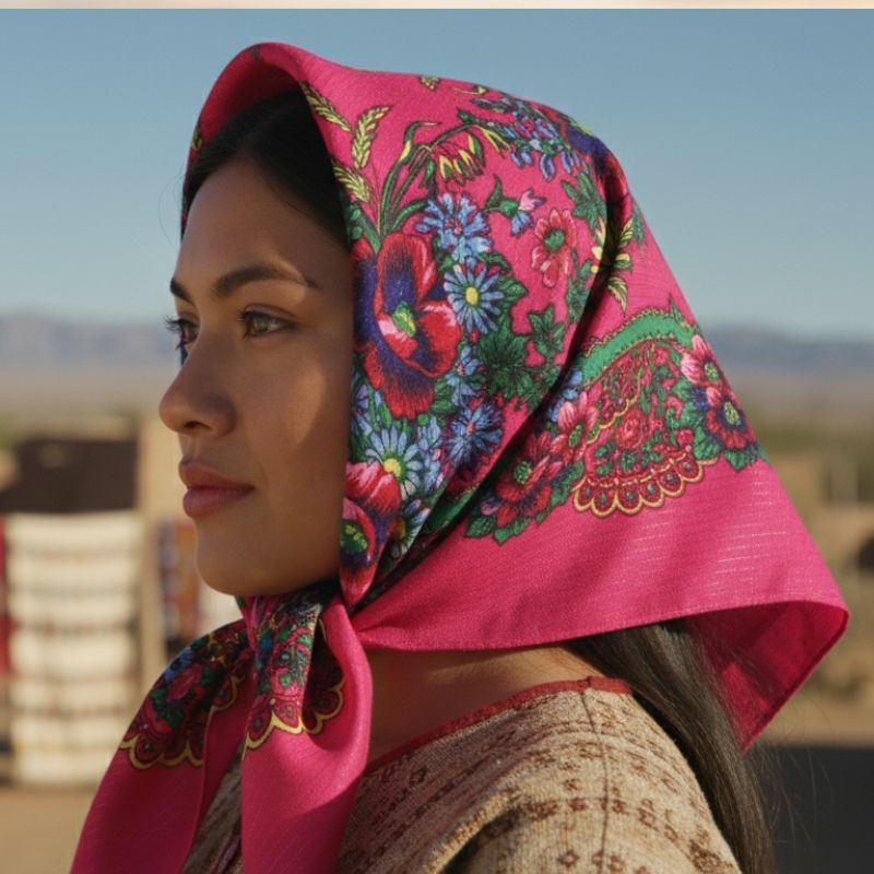 27" x 27" Kokom Floral Scarf - Fuchsia