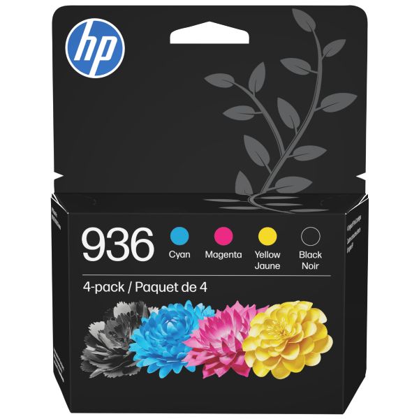 HP 936 CMYK Original Ink Cartridge 4-Pack: Standard Yield, Printer Ink Cartridges