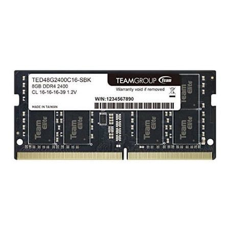 TEAMGROUP Elite 8GB Single DDR4 2400MHz PC4-19200 CL16 Unbuffered Non-ECC 1.2V SODIMM 260-Pin Laptop Notebook PC Computer Memory Module Ram Upgrade - TED48G2400C16-S01 - (1x 8GB) Single