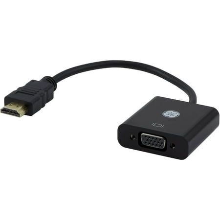 GE HDMI to VGA Adapter, Male to Female, Full HD 1080P, for Computer, Desktop, Laptop, PC, Monitor, Projectors, HDTV, Chromebook, Black, 33588 (B079GZ5PN4)