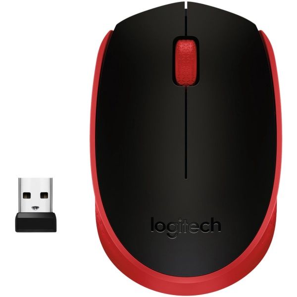 Logitech M170 Wireless Mouse for PC Mac Laptop 2.4 GHz with USB Mini Receiver Red