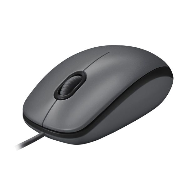 Logitech M100 Wired Optical Ambidextrous PC Mouse with 1000 DPI Optical Tracking Gray
