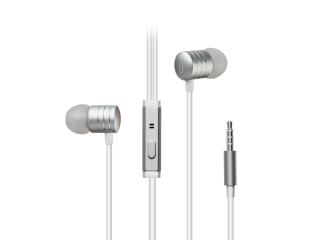 Uolo Pulse In-Ear Sound Isolating 3.5mm Headphones with Remote &amp; Microphone - Metallic Silver