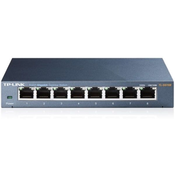 TP-Link 8 Port Gigabit Ethernet Network Switch | Ethernet Splitter | Sturdy Metal w/ Shielded Ports | Plug-and-Play | Traffic Optimization | Unmanaged (TL-SG108)