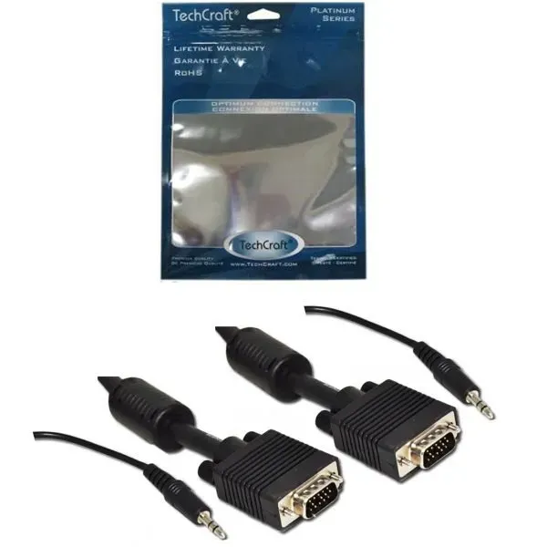 TechCraft SVGA + 3.5 Audio Cable - 6 ft