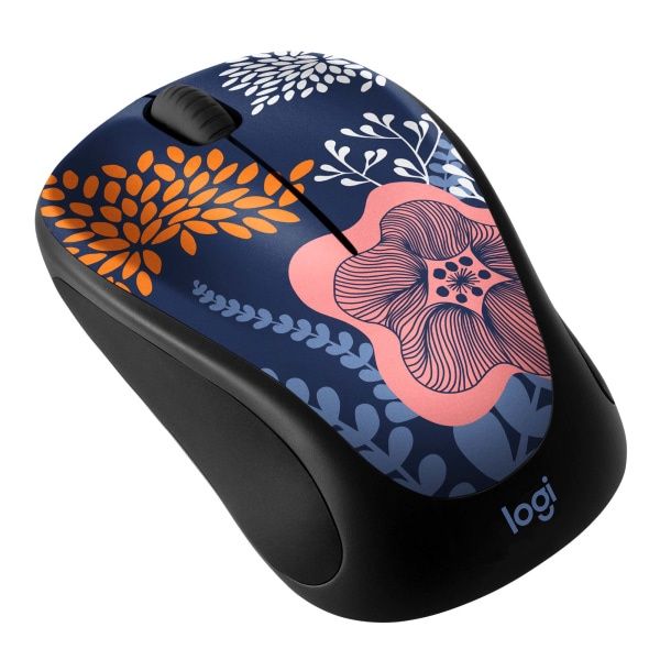 Logitech - Design Collection Limited Edition Wireless 3-button Ambidextrous Mouse with Colorful Designs - Wireless - Forest Floral