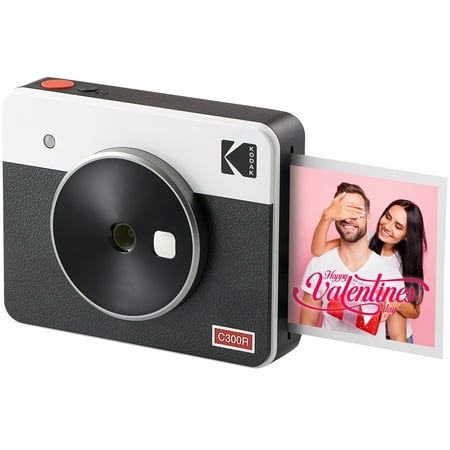 KODAK Mini Shot 3 Retro 4PASS 2-in-1 Instant Camera and Photo Printer (3x3 ) + 8 Sheets White