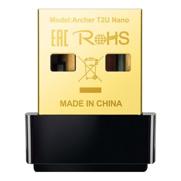 TP-Link Mini - AC600 USB 2.0 Wifi Adapter | 2.4G/5G Dual Band Wireless Network Adapter for PC Desktop | Mini Travel Size | Supports Windows 10 8.1 8 7 XP / Mac OS X 10.9-10.13 (Archer T2U Nano)