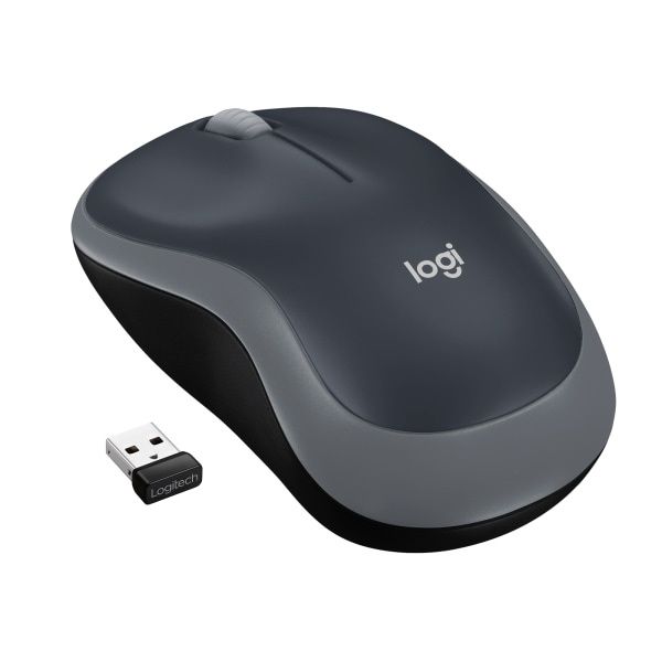Logitech M185 Wireless Mouse 2.4GHz with USB Mini Receiver 12-Month Battery Life 1000 DPI Optical Tracking Ambidextrous Swift Gray