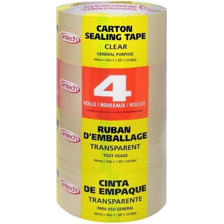 Carton Sealing Tape - Clear 48 mm x 50 M 4 Pack