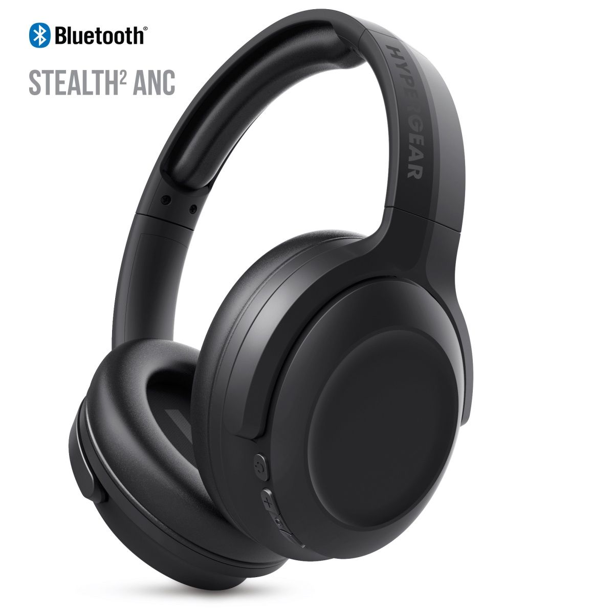 Hypergear 15859 Active Noise Cancelling Wireless Over-Ear Headphones Black