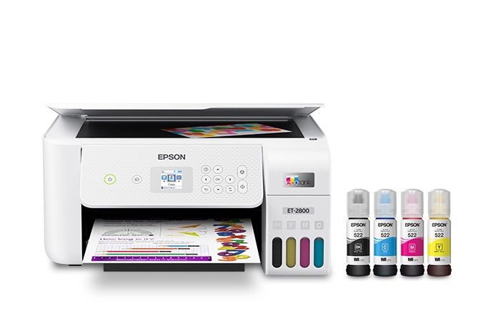 Epson EcoTank ET-2800 Wireless Color All-in-One Cartridge-Free Supertank Printer: Inkjet, Wi-Fi, Apple AirPrint
