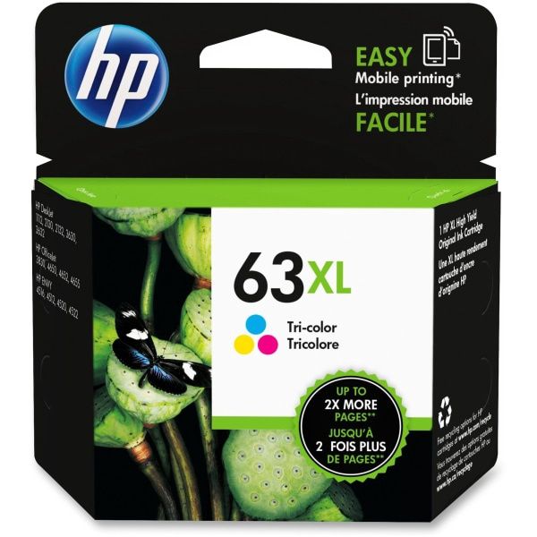 HP 63XL High Yield Tri-color Original Ink Cartridge ~300 pages F6U63AN#140