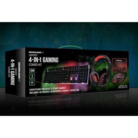 SoundLogic XT Light-up Four-in-One Gaming Combo Kit (Keyboard Mouse Mouse Pad Headphones)