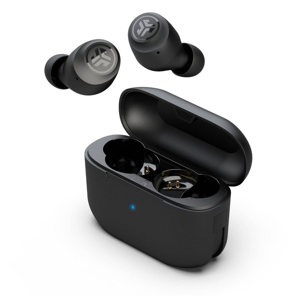 JLab GO Air Pop TWS Bluetooth Earbuds - Black: Sweat &amp; Water-Resistant, 32-Hour Battery