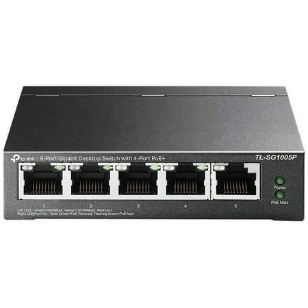 TP-Link TL-SG1005P 5-Port Gigabit Desktop Switch with 4-Port PoE Unmanaged Switch