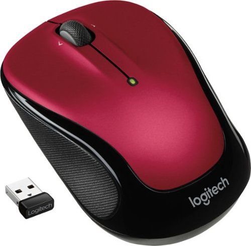 Logitech - M325s Wireless Optical Ambidextrous Mouse - Wireless - Red
