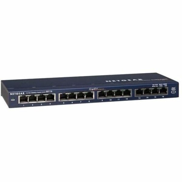 NETGEAR - 16-Port 10/100/1000 Mbps Gigabit Unmanaged Switch - Blue