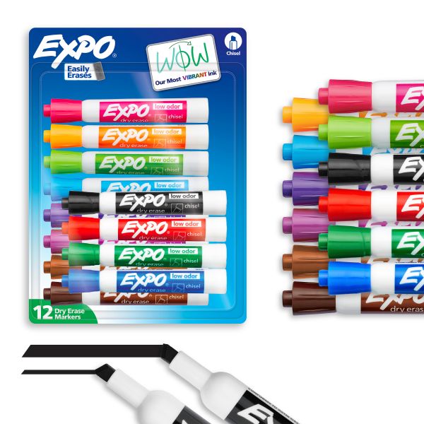 Expo Dry Erase Markers- 12 Pack Assorted Chisel Tip *