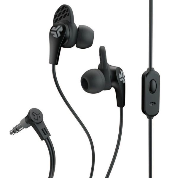 JLab Wired JBuds Pro with Universal Mic 3.5 mm TRRS Right-Angled - Black: Silicone Ear Cushion, Lightweight Design
