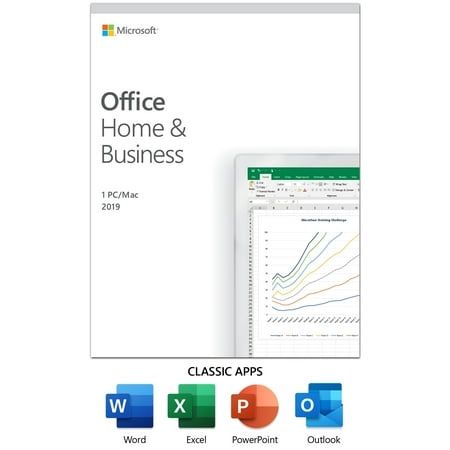 Microsoft Office Home &amp; Business 2019 | One-time purchase 1 device | PC/Mac Keycard