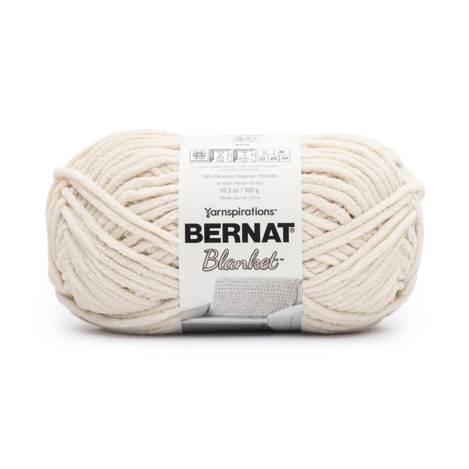 Bernat Blanket #6 Super Bulky Polyester Yarn, Birch 10.5oz/300g, 220 Yards