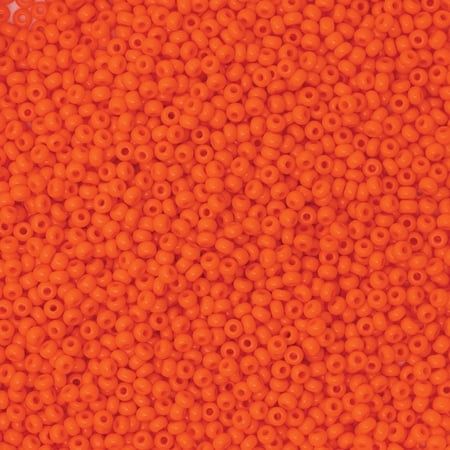 John Bead Czech Glass Seed Beads - Orange 10/0 22 g vial