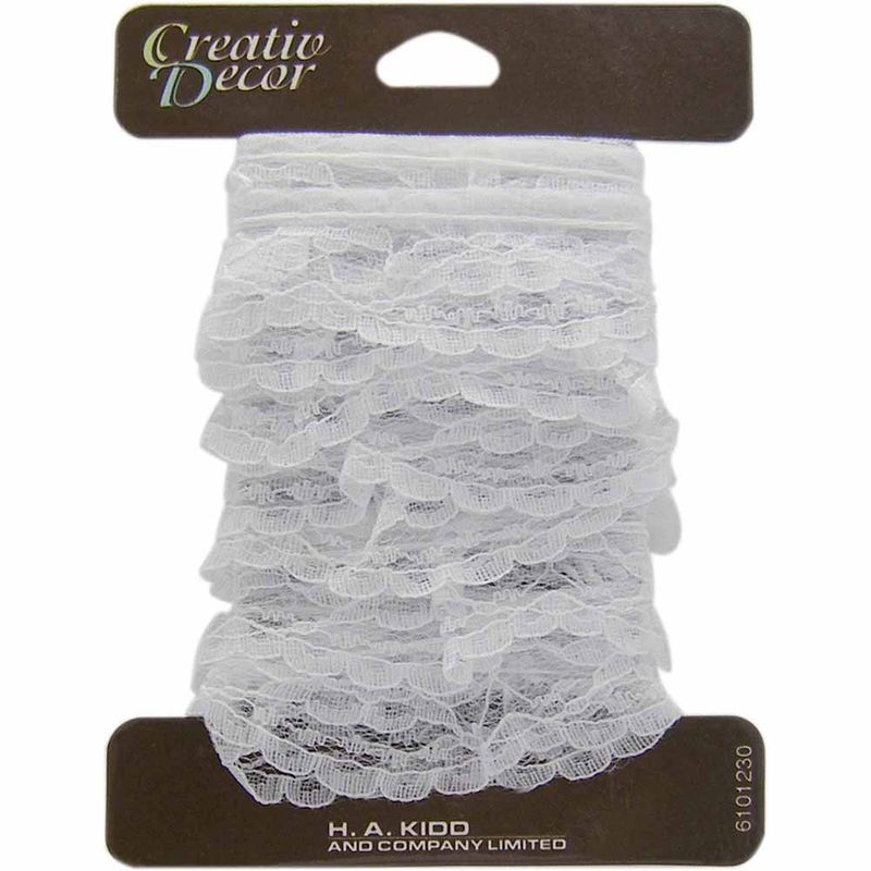 Creativ Decor 25mm Ruffled Lace - White