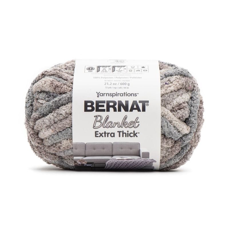 Bernat Blanket Extra Thick #7 Jumbo Polyester Yarn, Dove 21.2oz/600g 72 Yards