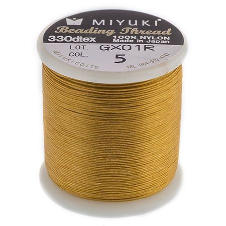 Miyuki Nylon Beading Thread B Gold (50m) - Used for DIY Jewelry Making Arts and Craft Crochet and Cloth Weaving