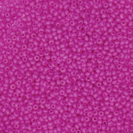 10/0 Czech Seed Beads - Opaque Dyed Hot Pink