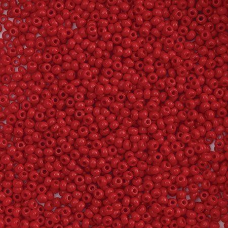 John Bead Czech Glass Seed Beads - Medium Red 10/0 22 g vial