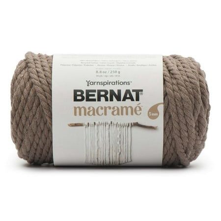 Bernat Macrame Yarn-Gray Brown