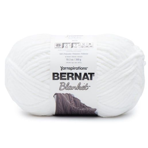 Bernat® Blanket™ #6 Super Bulky Polyester Yarn White 10.5oz/300g 220 Yards
