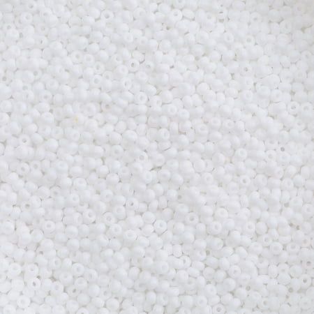 John Bead Czech Glass Seed Beads - White Opaque 10/0 22 g vial