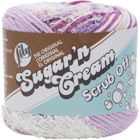 Lily Sugar n Cream Yarn - Scrub Off-Pretty Purple