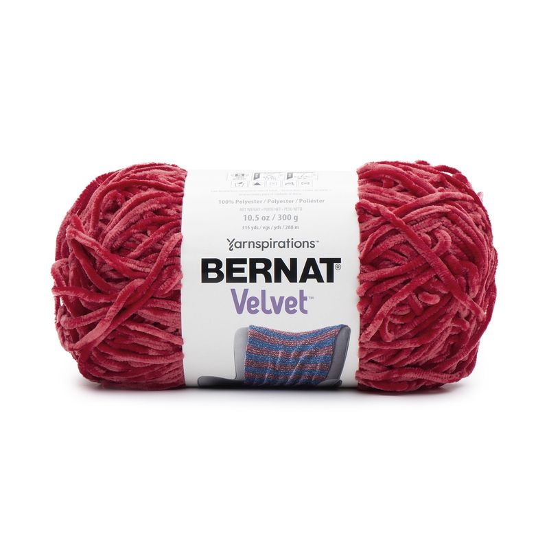 Bernat Velvet #5 Bulky Polyester Yarn, Red 10.5oz/300g 315 Yards