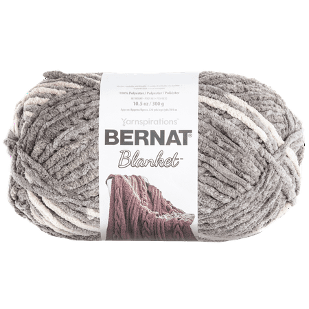 Bernat® Blanket™ #6 Super Bulky Polyester Yarn Silver Steel 10.5oz/300g 220 Yards