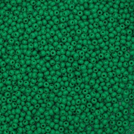John Bead Czech Glass Seed Beads - Medium Green 10/0 22 g vial