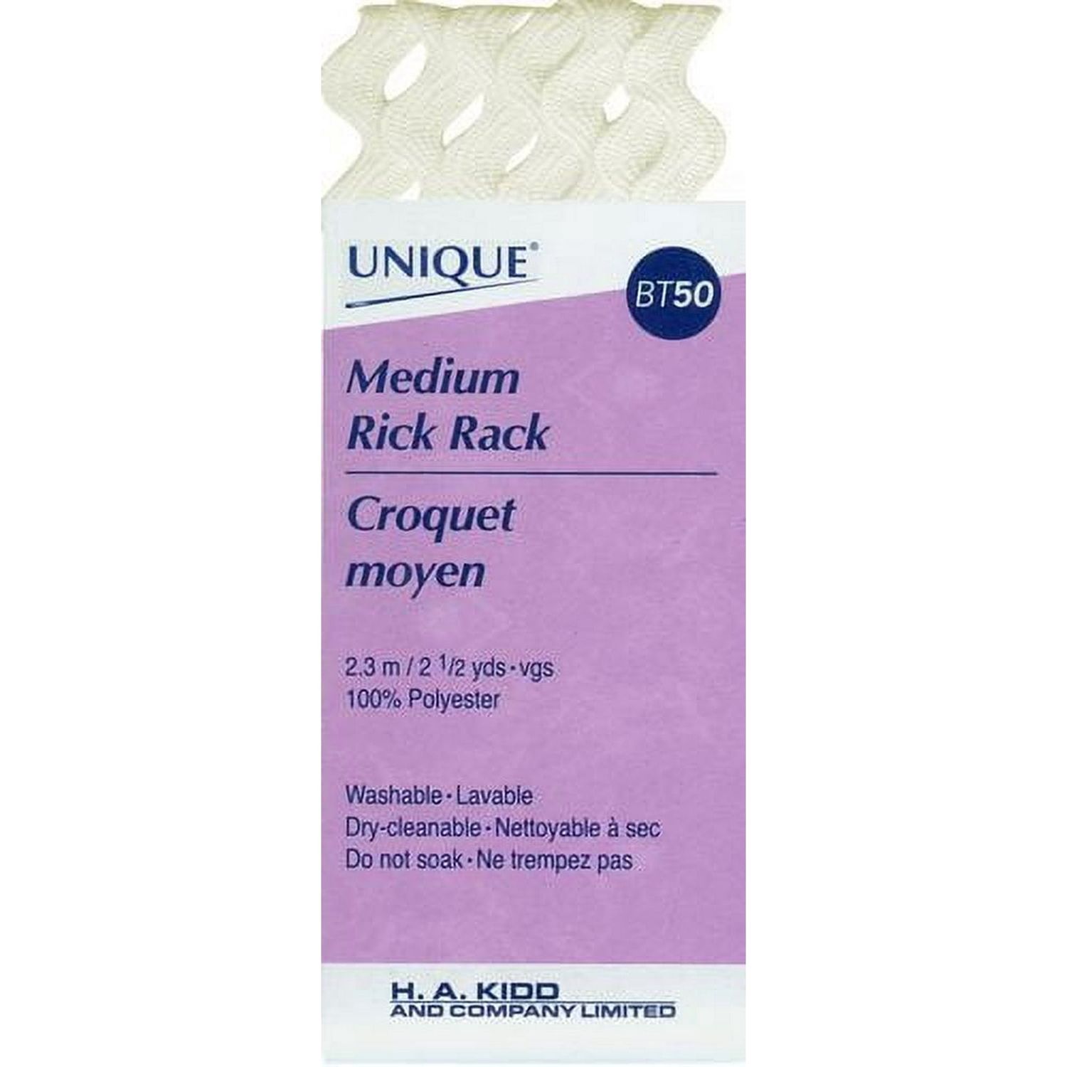 Unique Medium Rick Rack- White