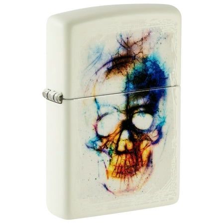 Zippo Skull Print Design Glow in the Dark Matte Pocket Lighter