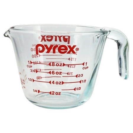 1-Cup Measuring Cup with Easy-Read Marks Durable Glass Pyrex